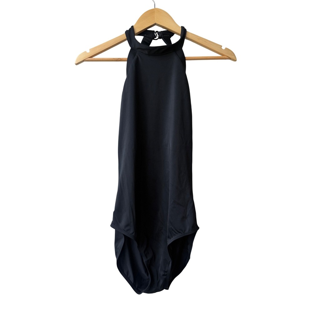 Balera Adult Womens Black Halter Dance Leotard Size M Strappy Competition Ballet